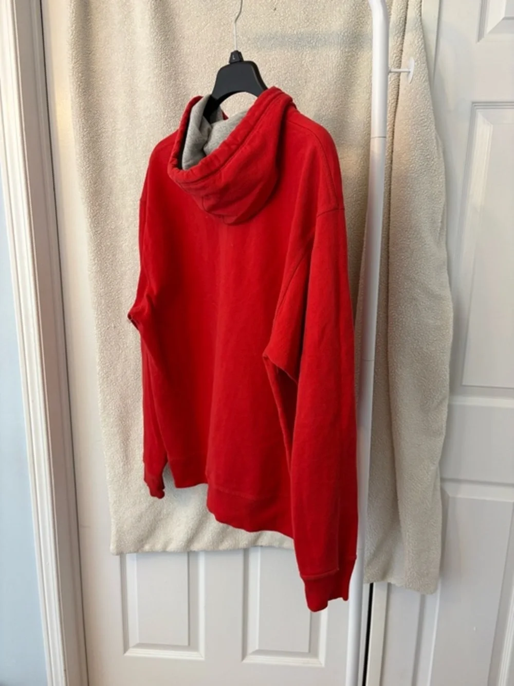 Champion Red Logo Hoodie Sweatshirt Size Large Cotton - Picture 10 of 13